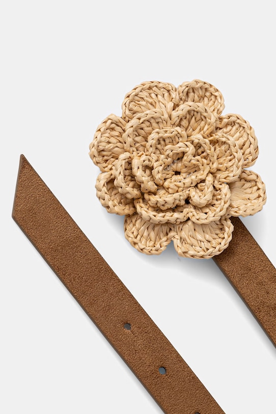 Pasek damski z imitacji zamszu RS26-PAD900 brązowy RS26