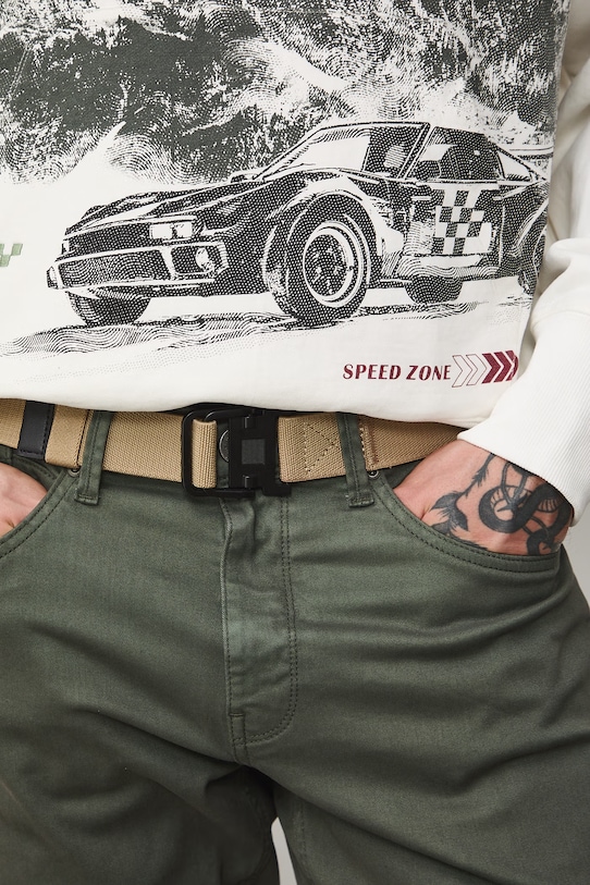 Medicine pasek parciany męski beżowy RS26-PAM501