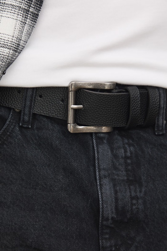 Medicine pasek męski z imitacji skóry czarny RS26-PAM502