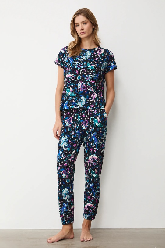 Medicine piżama bawełniana RS26-PJD300 czarny RS26