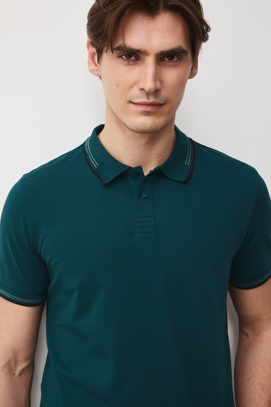 Medicine polo męskie turkusowy RS26-POM050