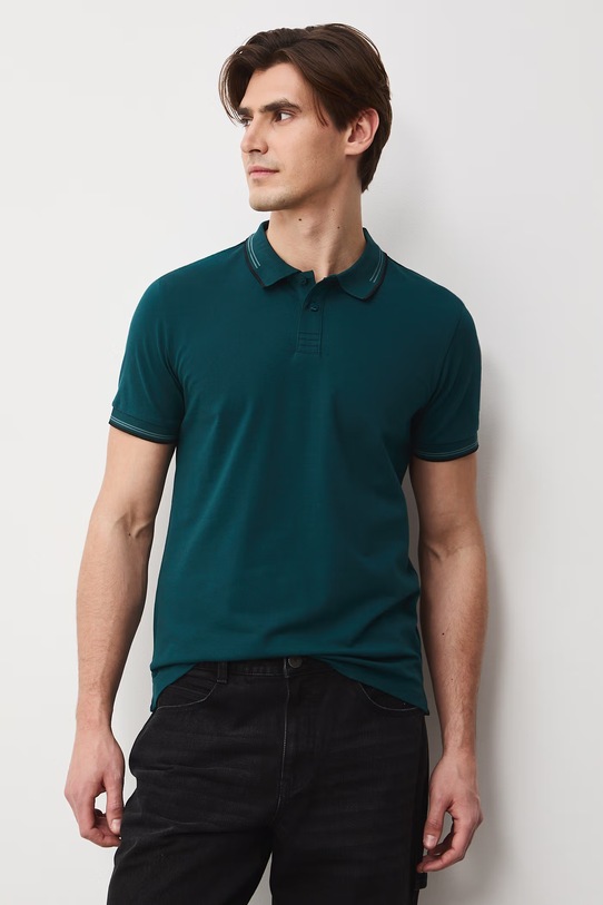 Medicine polo męskie turkusowy RS26-POM050