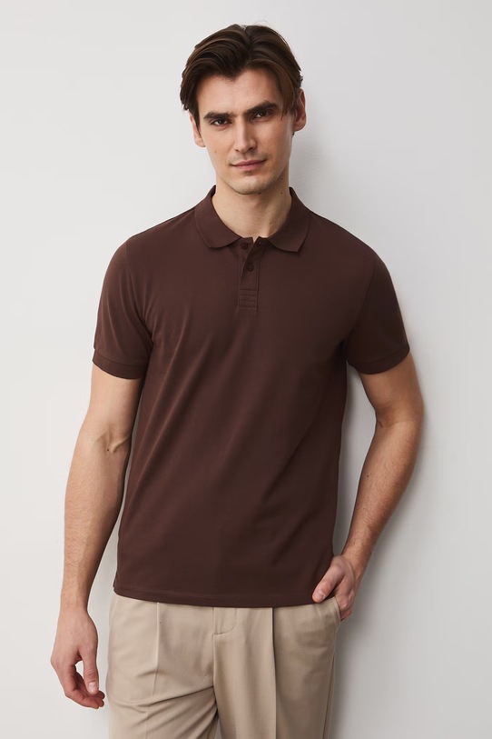 Medicine polo męskie brązowy RS26-POM050
