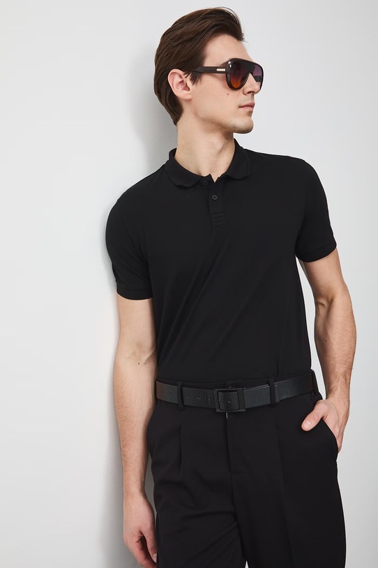 Medicine polo męskie czarny RS26-POM050