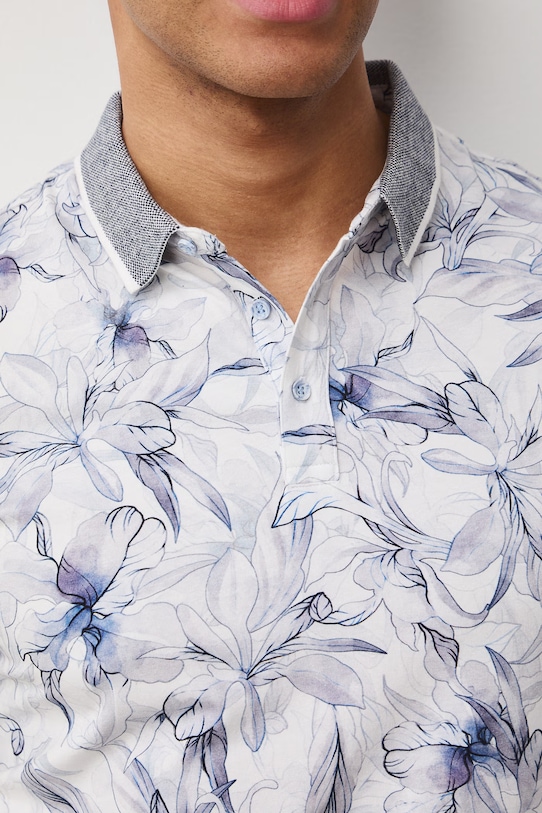 Medicine polo męskie bawełniane z elastanem RS26-POM060 biały