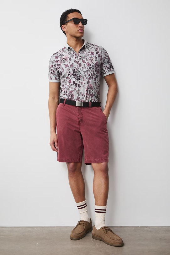 Medicine polo męskie bawełniane z elastanem szary RS26-POM060