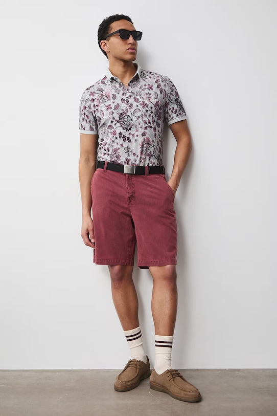 Medicine polo męskie bawełniane z elastanem szary RS26-POM060