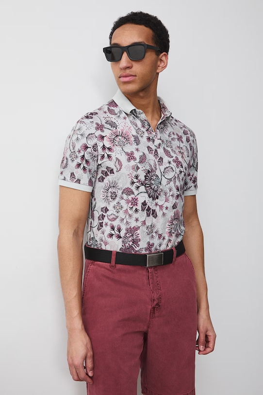 Medicine polo męskie bawełniane z elastanem RS26-POM060 szary RS26