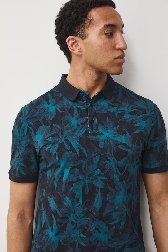 Medicine polo męskie bawełniane z elastanem czarny RS26-POM060