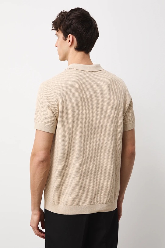 Odzież Polo bawełniane męskie z fakturą RS26-POM101 beżowy