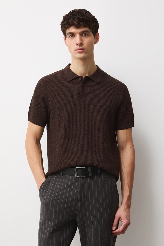 Medicine polo bawełniane brązowy RS26-POM101