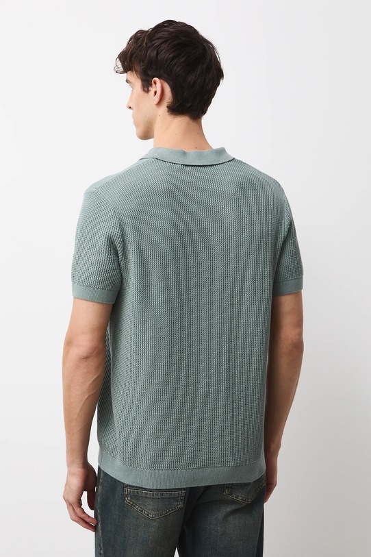 Odzież Polo bawełniane męskie z fakturą RS26-POM101 zielony