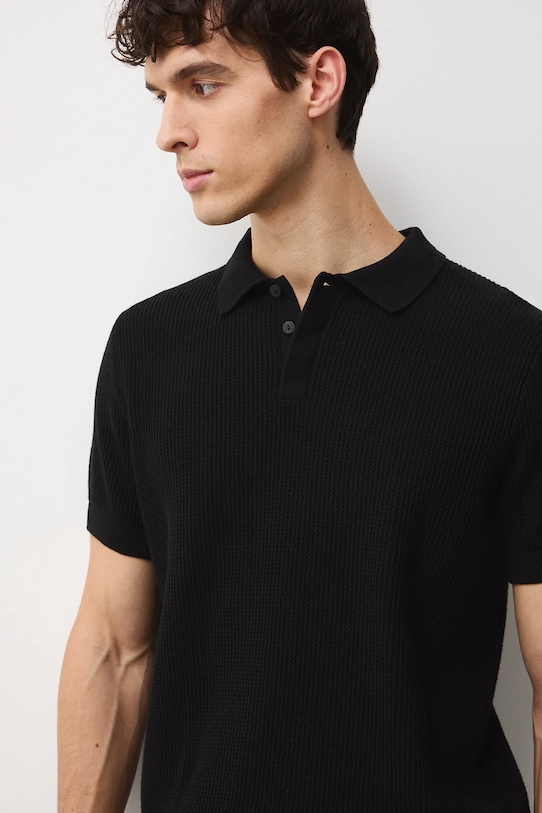 Medicine polo bawełniane bawełna czarny RS26-POM101