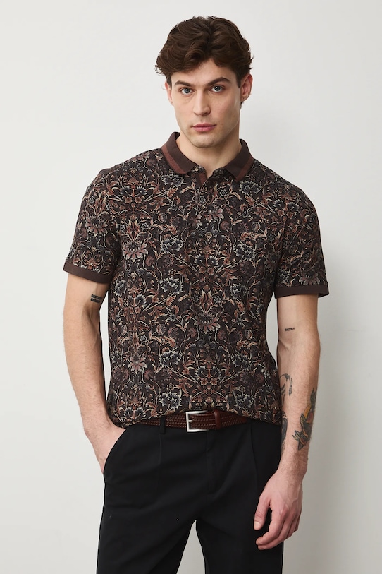 Medicine polo męskie RS26-POM302 brązowy RS26