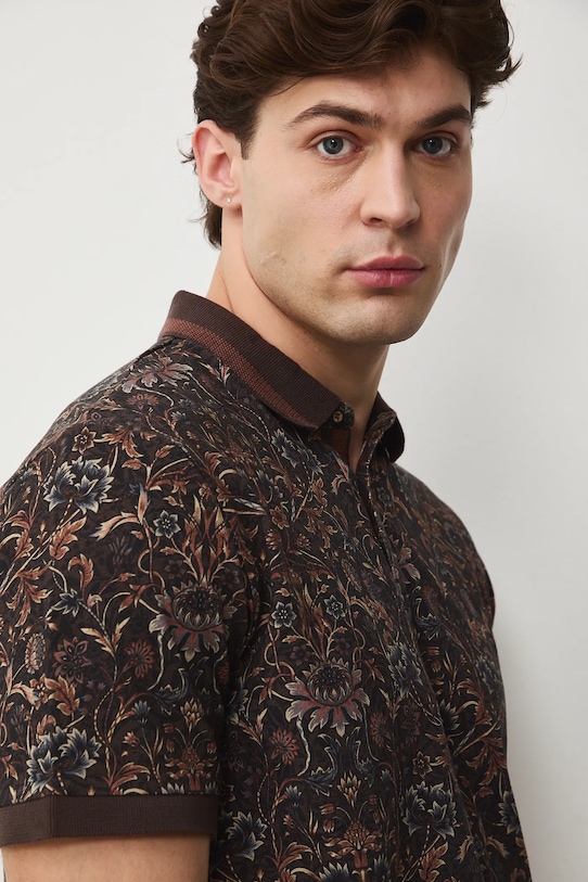 Medicine polo męskie brązowy RS26-POM302