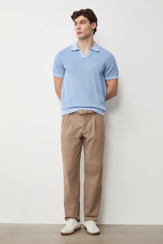 Medicine polo męskie bawełniane RS26-POM304 niebieski RS26