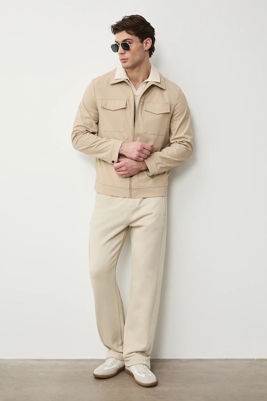 Medicine polo męskie bawełniane RS26-POM304 beżowy RS26