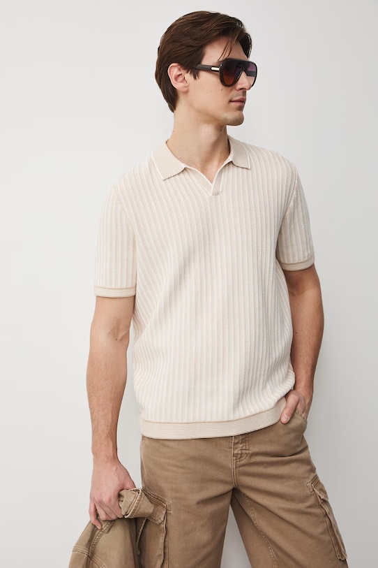 Medicine polo bawełniane regular beżowy RS26-POM500