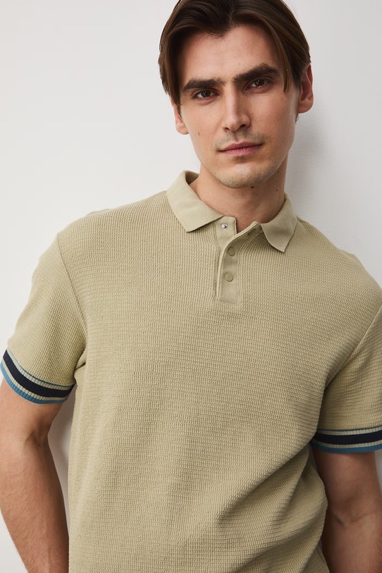 Medicine polo męskie bawełniane z elastanem zielony RS26-POM501