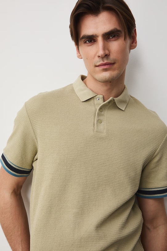 Medicine polo męskie bawełniane z elastanem zielony RS26-POM501