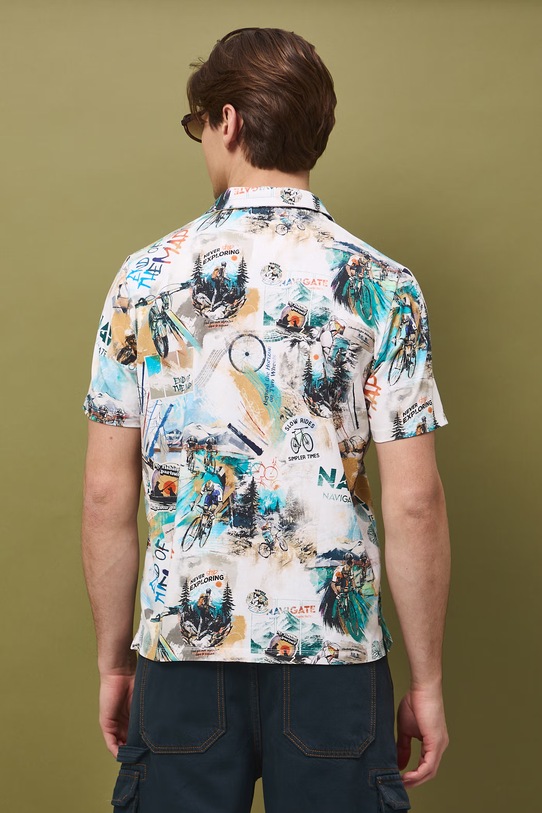 Polo męskie bawełniane z elastanem beżowy RS26-POM503