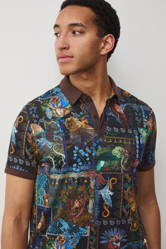 Medicine polo męskie bawełniane z elastanem RS26-POM600 multicolor