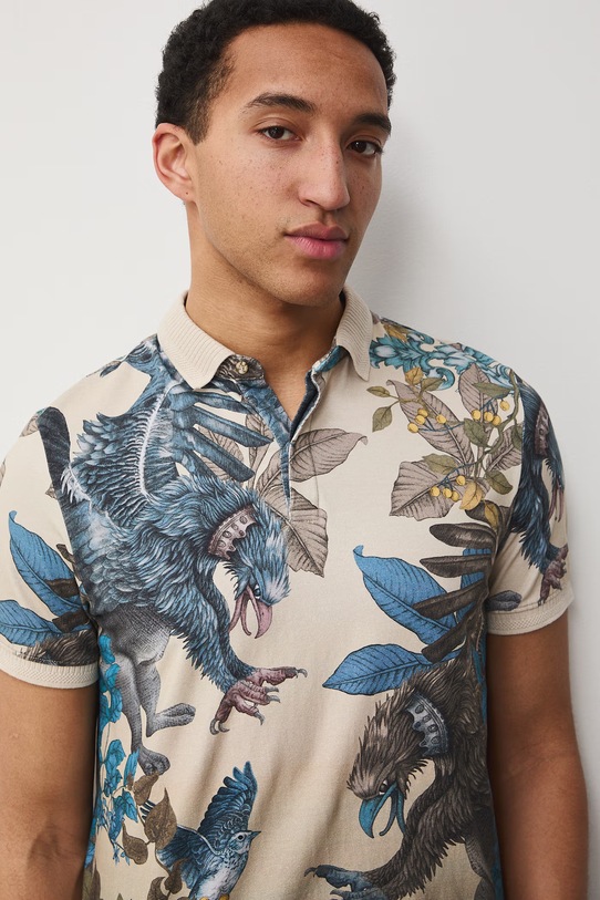 Medicine polo męskie bawełniane z elastanem RS26-POM601 beżowy