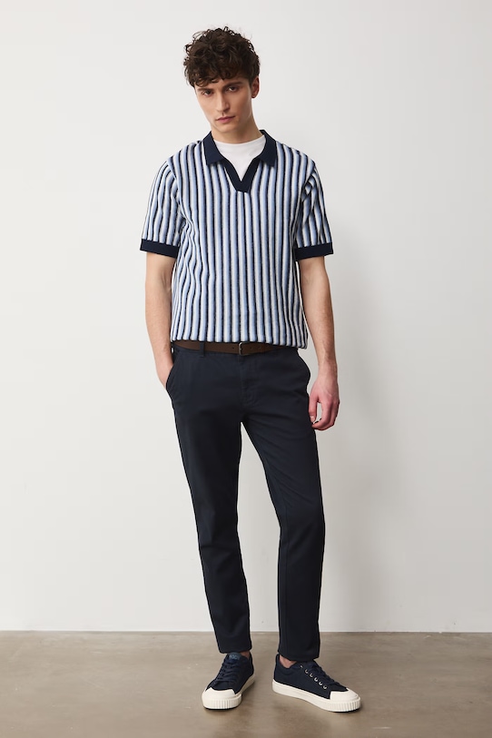 Polo męskie bawełniane w paski RS26-POM702 multicolor RS26