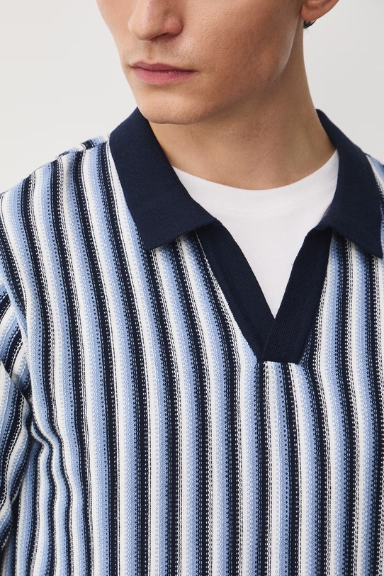 Polo męskie bawełniane w paski RS26-POM702 multicolor