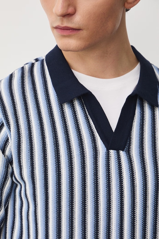 Polo męskie bawełniane w paski RS26-POM702 multicolor