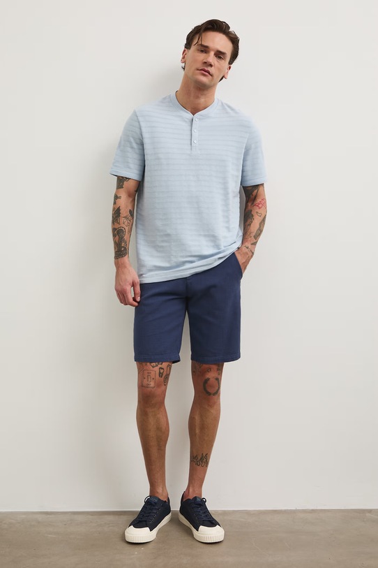 Medicine polo męskie z bawełną niebieski RS26-POM703