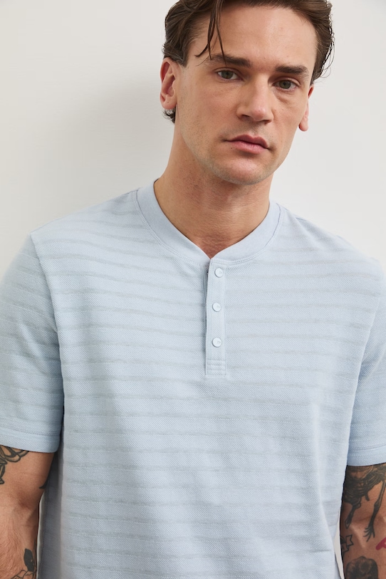 Medicine polo męskie z bawełną niebieski RS26-POM703