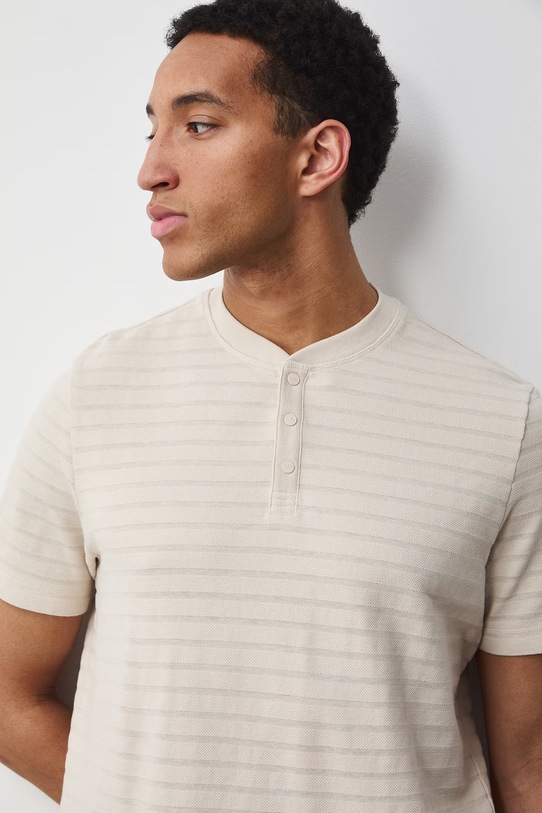 Polo męskie z bawełną beżowy RS26-POM703