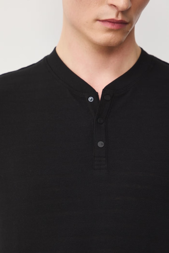 Polo męskie z bawełną RS26-POM703 czarny