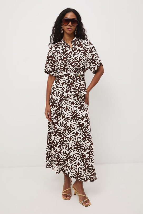 Medicine spódnica z rozcięciem z wiskozy RS26-SDD050 beżowy RS26