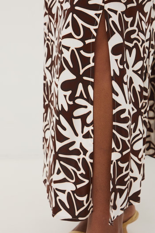 Medicine spódnica z rozcięciem z wiskozy beżowy RS26-SDD050