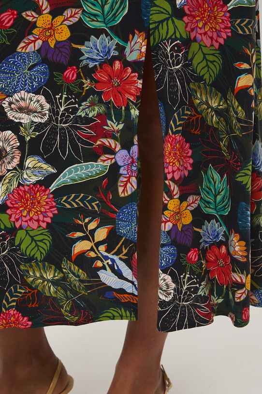 Medicine spódnica z rozcięciem z wiskozy czarny RS26-SDD050