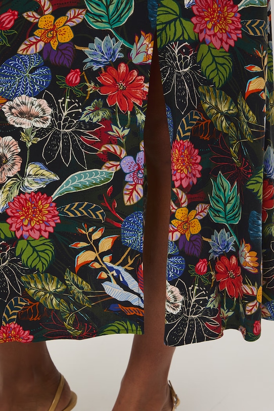 Medicine spódnica z rozcięciem z wiskozy czarny RS26-SDD050