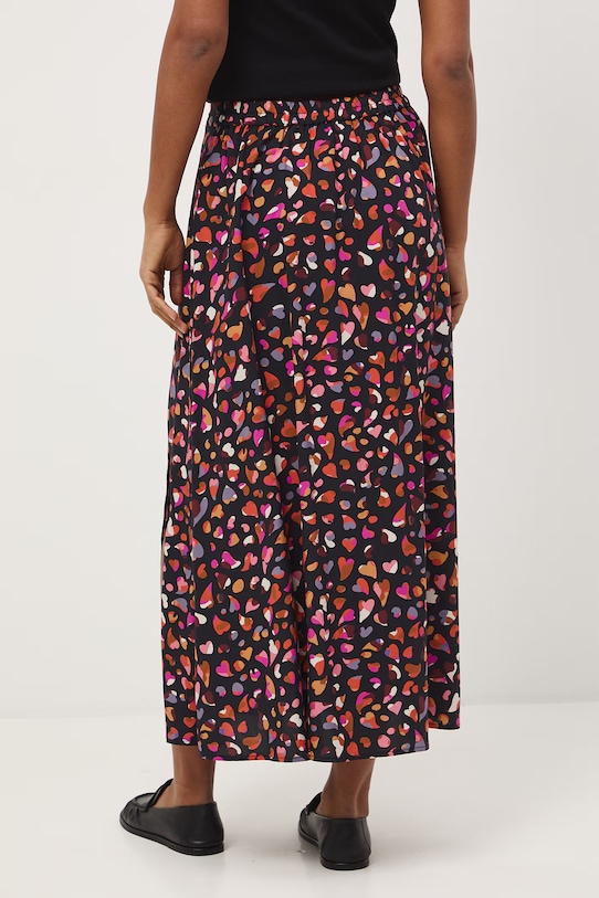 Odzież Spódnica z rozcięciem z wiskozy RS26-SDD050 czarny