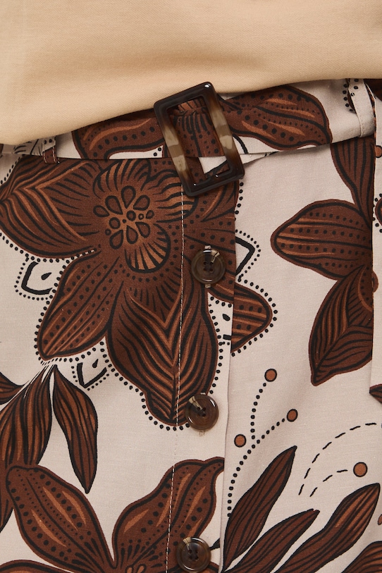 Medicine spódnica trapezowa z dodatkiem lnu beżowy RS26-SDD072