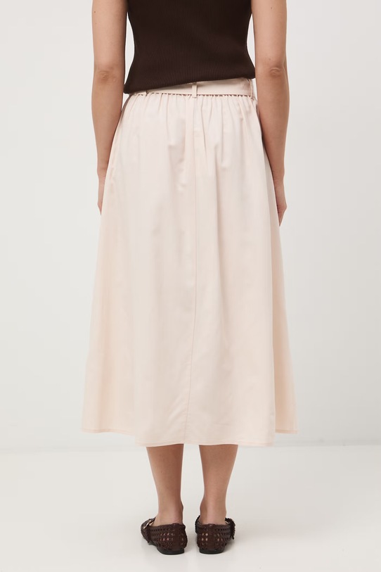 Oblečenie Sukňa áčkového strihu s prímesou ľanu s opaskom RS26-SDD072 béžová