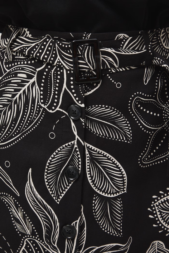 Medicine spódnica trapezowa z dodatkiem lnu czarny RS26-SDD072