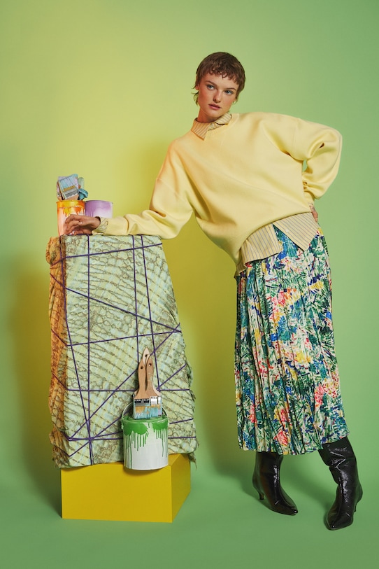 Odzież Spódnica damska maxi z kolekcji Eviva L'arte RS26-SDD250 multicolor