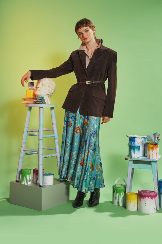 Medicine spódnica casual turkusowy RS26-SDD252