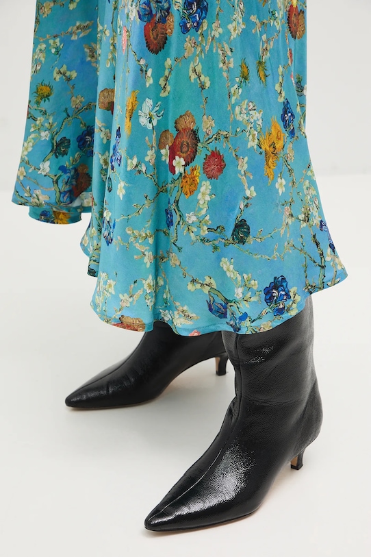 Spódnica damska midi z kolekcji Eviva L'arte RS26-SDD252 turkusowy