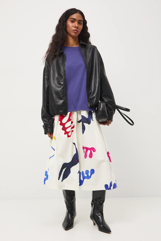 Oblečení Bavlněná sukně dámská midi, z kolekce Eviva L'arte RS26-SDD254 béžová