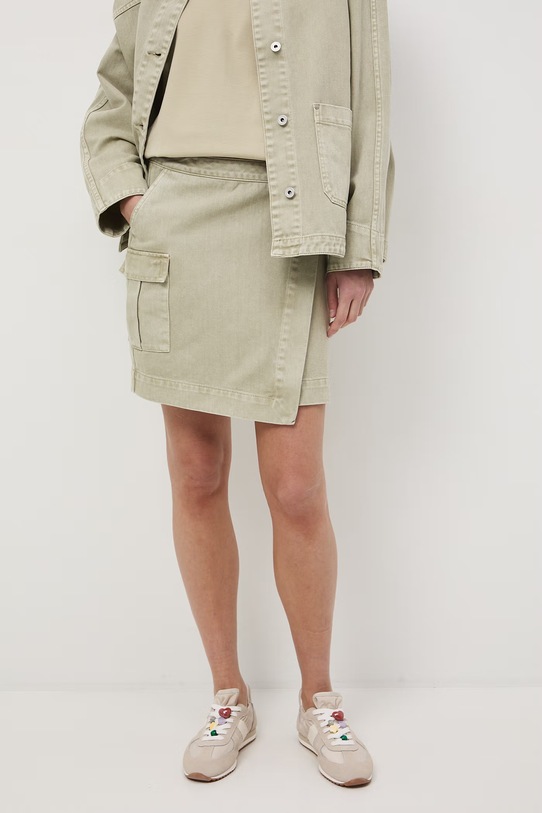 Medicine spódnica kopertowa jeansowa zielony RS26-SDD502