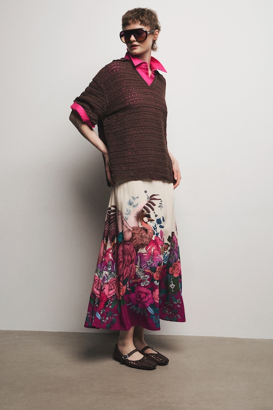 Medicine spódnica trapezowa z wiskozy multicolor RS26-SDD658