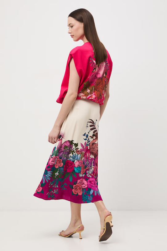 Medicine spódnica trapezowa z wiskozy RS26-SDD658 multicolor RS26