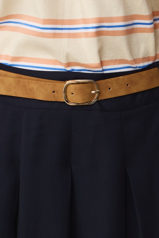 Skladaná sukňa z lyocellu tmavomodrá RS26-SDD702